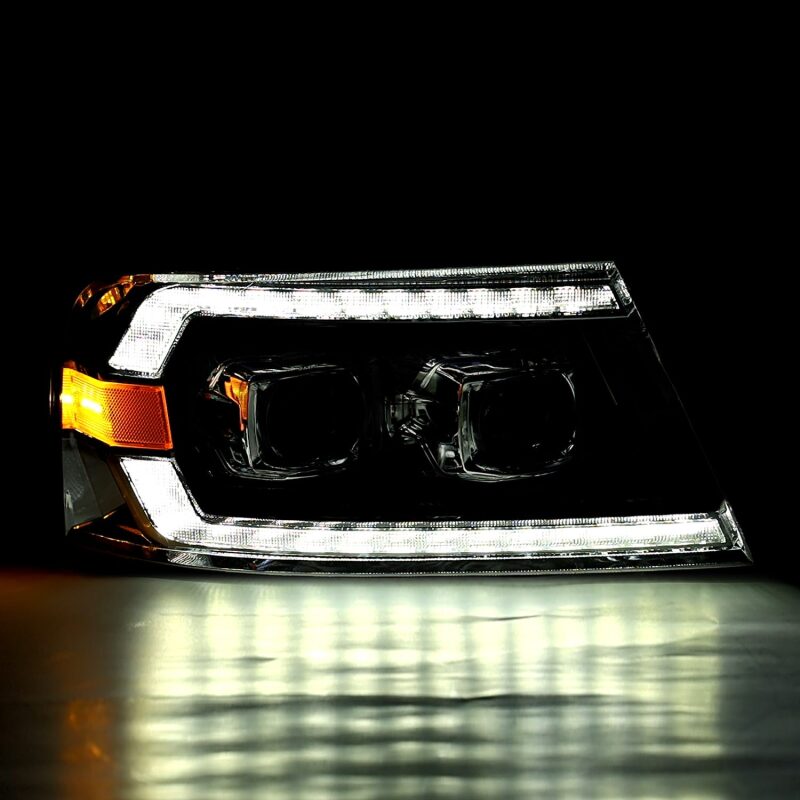 AlphaRex 04-08 Ford F150 PRO-Series Projector Headlights Alpha-Black w/ Sequential Signal and DRL - 880134