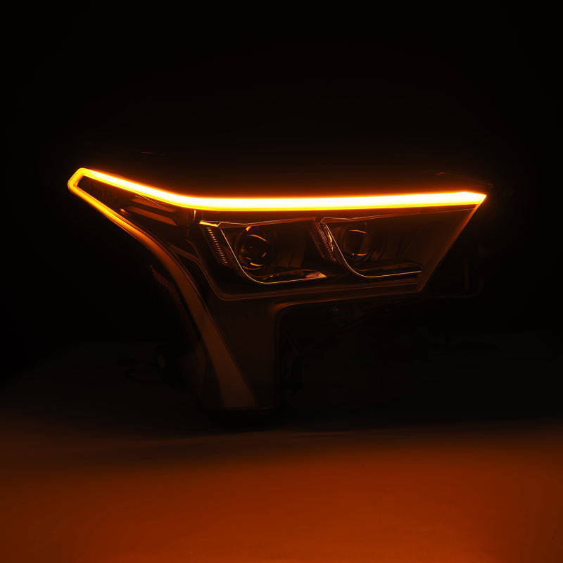 AlphaRex 22-23 Toyota Tundra LUXX-Series Headlights Black w/Amber DRL - Req 810029 OR 810030 - 880874