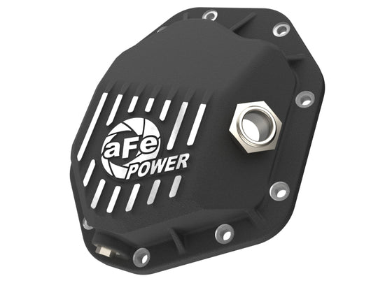 aFe 19-25 GM Trucks Front Diff Cover - Black w/ Machined Fins - 46-71430B