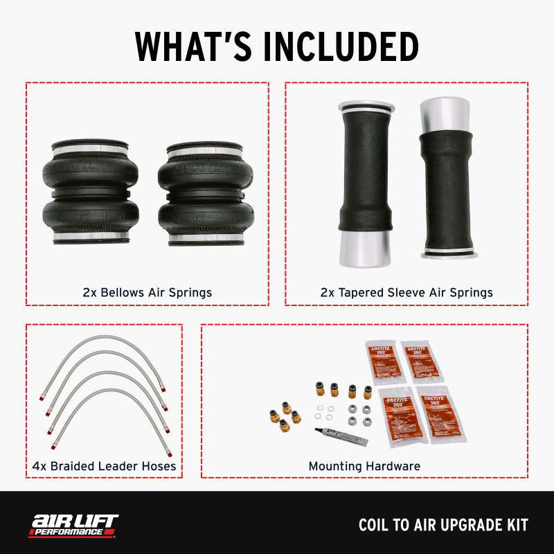 Air Lift 14-24 Infiniti Q50 (w/ Ball Lower Mount) Coil to Air Upgrade Kit - 83011