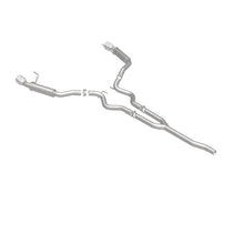 Load image into Gallery viewer, MagnaFlow Cat-Back 15-16 Ford Mustang 2.3L L4 Competition SS 3in Dual Split Rear 4.5in Black Tips - 19256