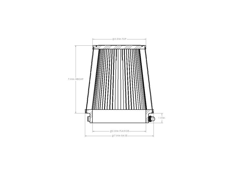 aFe Magnum FORCE Intake  Repl. Filter w/ D2 Dura-Dry Media - 5-1/2in F x 7in B x 5-1/2in T x 7in H - 21-90045V