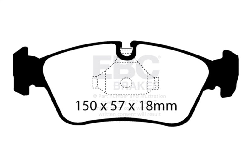 EBC Racing 90-99 BMW 325 (E36) RP-1 Race Front Brake Pads - DP81211RP1