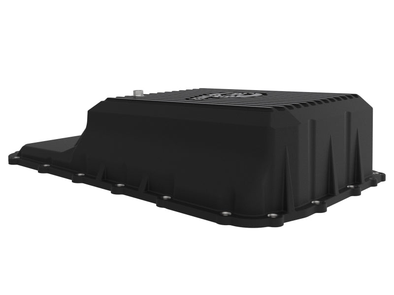 aFe 20-21 Ford Truck w/ 10R140 Transmission Pan Black POWER Street Series w/ Machined Fins - 46-71220B
