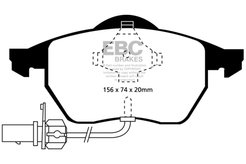 EBC 99-01 Audi A4 1.8 Turbo (B5) Redstuff Front Brake Pads - DP31114C