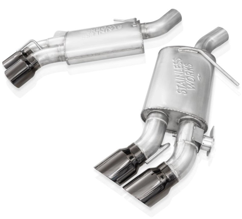 Stainless Works 16-21 Camaro SS 3in Original SW Connect Axle Back w/Valve - 4in Quad Black Tips - CA16RVMKPBC