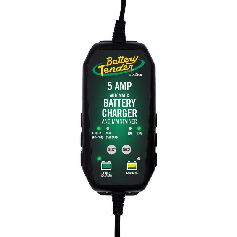 Battery Tender 12V 5A Lead Acid & Lithium Selectable Battery Charger - 022-0186G-DL-WH