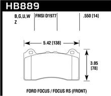 Load image into Gallery viewer, Hawk 2017 Ford Focus HPS 5.0 Front Brake Pads - HB889B.550