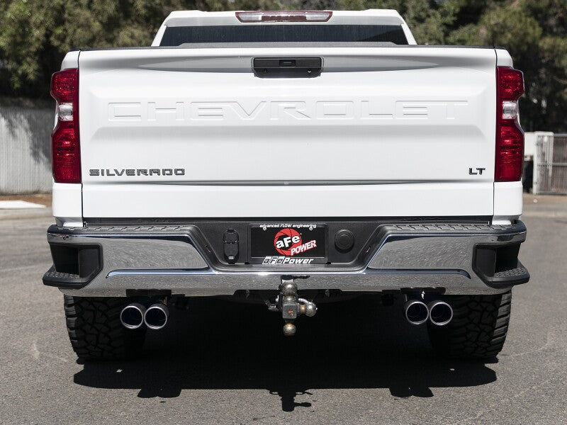 aFe Gemini XV 3in 304 SS Cat-Back Exhaust w/ Cutout 19-21 GM Silverado/Sierra 1500 V8- w/ Black Tips - 49-34139-B