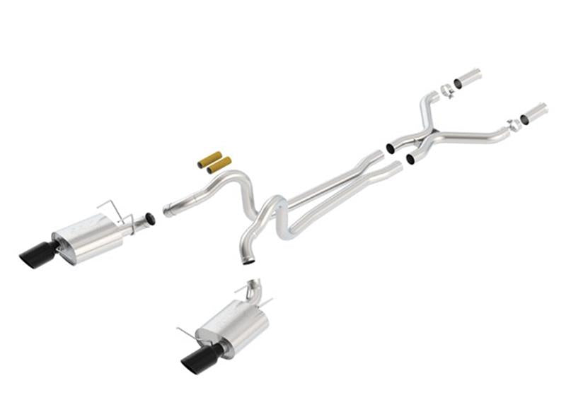 Borla 13-14 Mustang GT/Boss 302 5.0L V8 RWD Single Split Rear Exit ATAK Black Chrome CB Exhaust - 140516BC