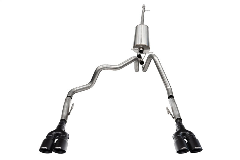 Corsa 2022-2024 Chevrolet Silverado 1500 Cat-Back Dual Rear Exit with Twin 4in Black Tips - 21238BPC