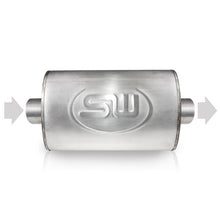 Load image into Gallery viewer, Stainless Works 2.5in ID CENTER INLET/ 2.5in OD CENTER OUTLET 5inX9in - TM5C25C25C