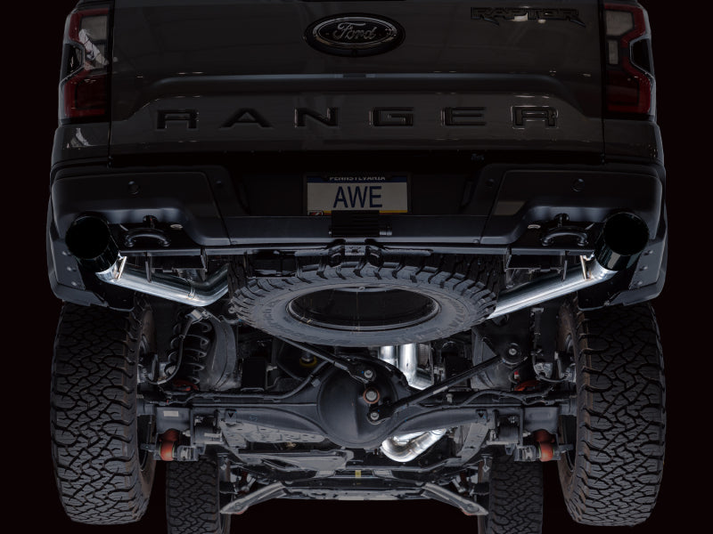 AWE 2024+ Ford Ranger Raptor 3.0L Switchpath Cat-Back Exhaust - Diamond Black Tips - 3025-33306