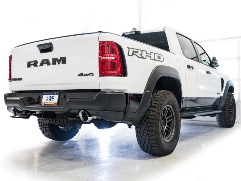 AWE Tuning 2025+ RAM 1500 RHO 3.0 I6 TT 0FG Dual Rear Exit Cat-Back Exhaust - Chrome Silver Tips - 3015-32630