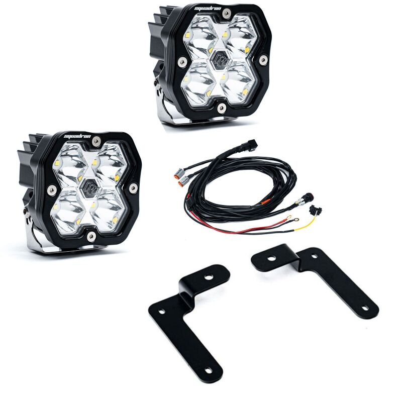 Baja Designs 18-25 Jeep JL/JT / 20-25 Gladiator Squadron 2.0 A-Pillar Sportsmen Kit (Spot) - Clear - 440043