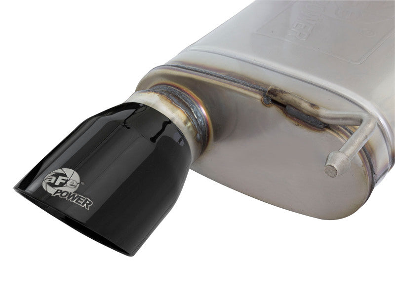 aFe MACHForce XP Exhausts Cat-Back SS-304 EXH w/ Black Tips 15-16 Ford Mustang EcoBoost 2.3L (t) - 49-33084-B