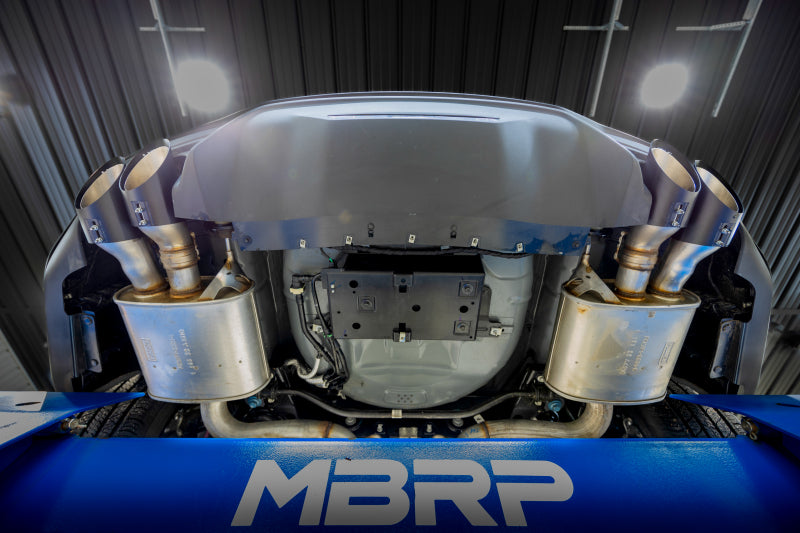 MBRP 15-24 Ford Mustang T304 SS 4in OD / 6.5in Length Quad Tip Cover Kit - Black Tip - T5198BLK