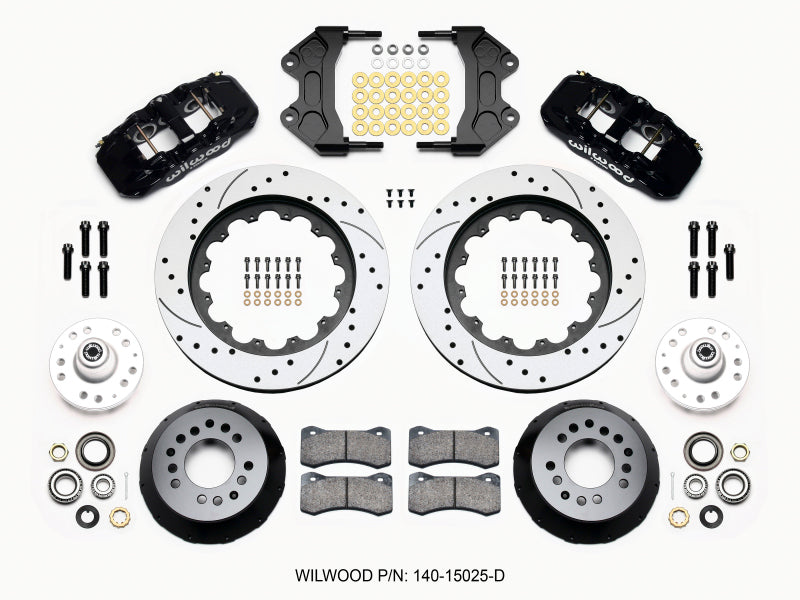 Wilwood AERO6 Front Hub Kit 15.00 Drilled WWE ProSpindle - 140-15025-D
