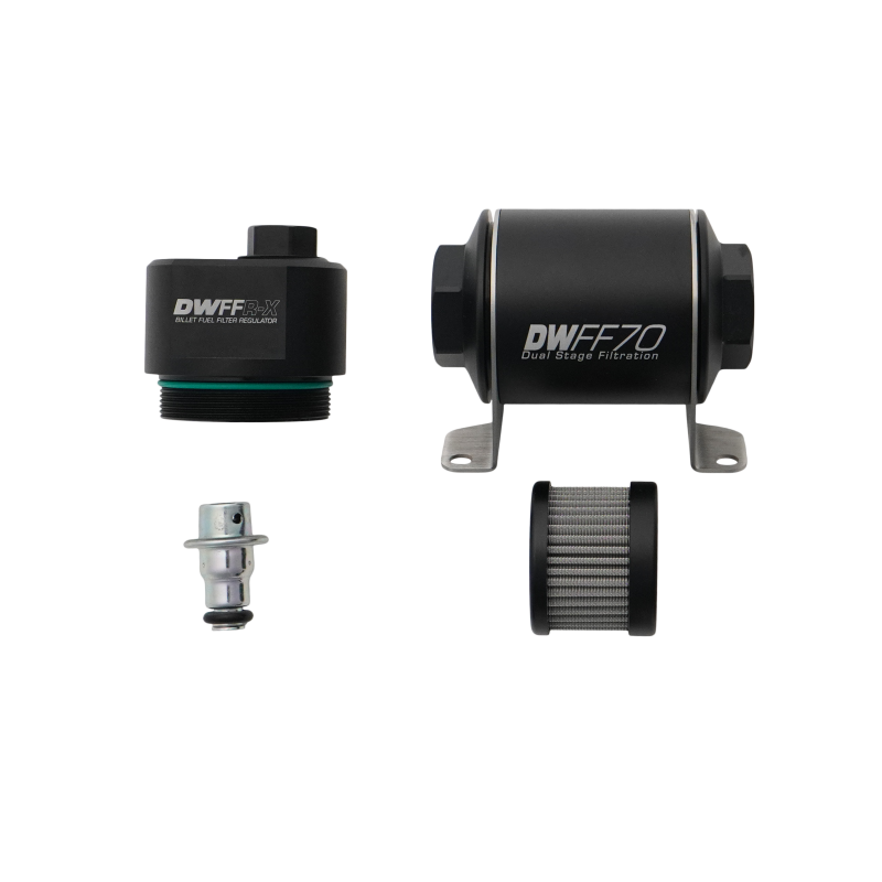 DeatschWerks DWFFR-X 70mm Billet Fuel Filter Regulator - 10 Micron - 8-FFR-070-010K