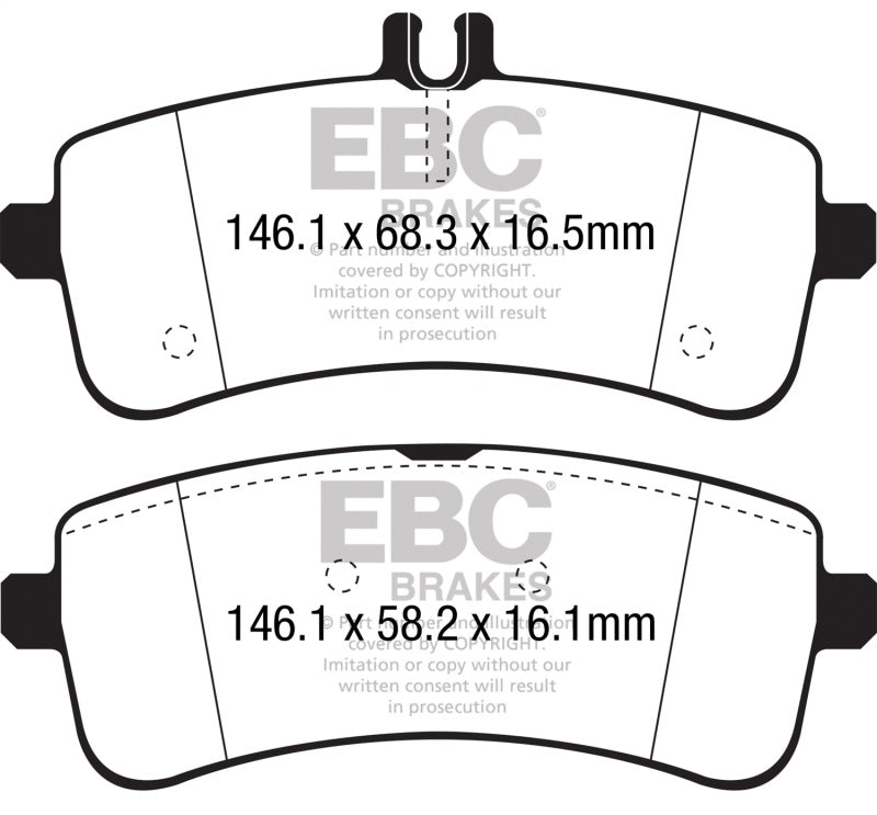 EBC 2015+ Mercedes-Benz C63 S AMG (W205) 4.0L Twin Turbo Redstuff Rear Brake Pads - DP32350C