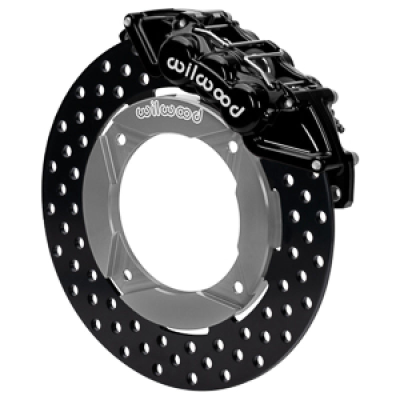 Wilwood 2014+ Polaris RZR XP 1000 Front Kit 11.25in Drilled - Black - 140-16632-D