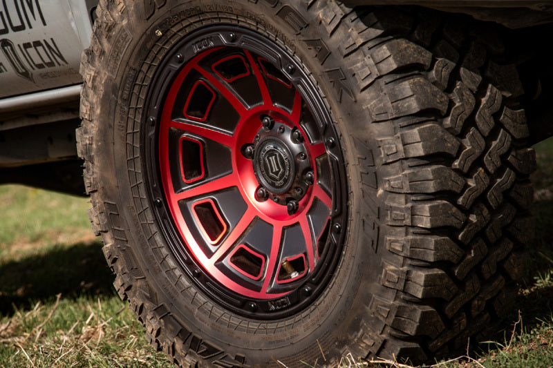 ICON Victory 17x8.5 6x135 6mm Offset 5in BS Satin Black w/Red Tint Wheel - 3017856350SBRT