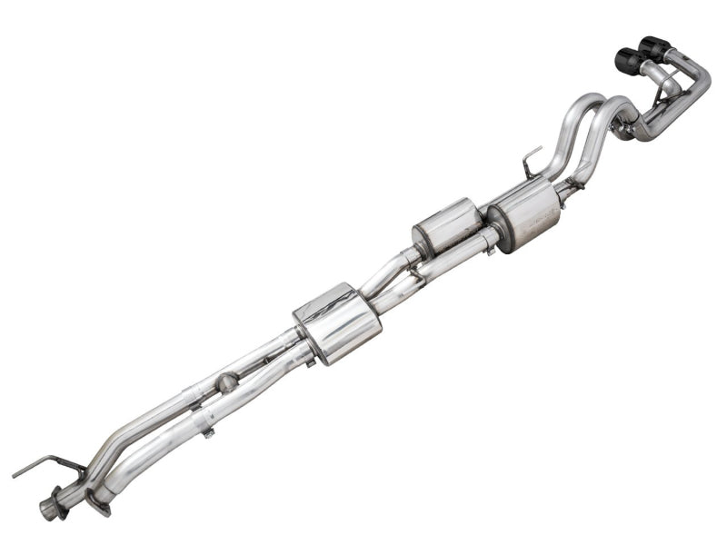 AWE Tuning 16-22 Toyota Tacoma 0FG Cat-Back Exhaust w/ BashGuard - Dual Diamond Black Tips - 3015-33826