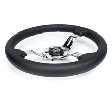Load image into Gallery viewer, NRG Light Weight Gaming Steering Wheel - Splitz Chrome Silver Spokes Perforated Leather - ST-010CH-PR