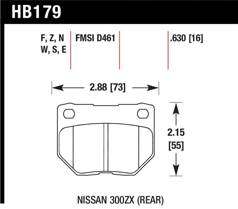 Hawk 06-07 WRX Blue 9012 Rear Race Pads - HB179E.630
