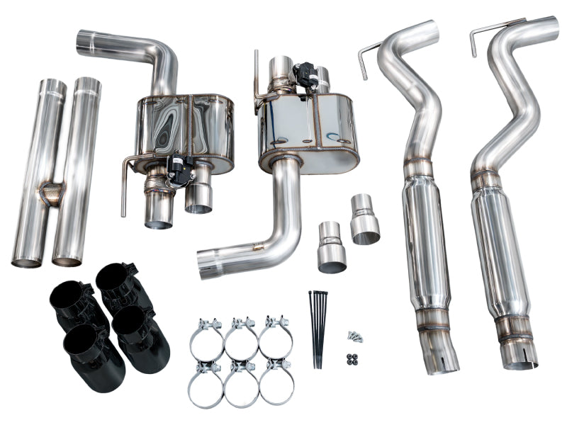 AWE Tuning 18-23 S550 Mustang GT SwitchPath Exhaust - Diamond Black Tips - 3025-43550