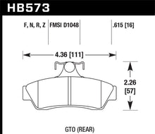 Load image into Gallery viewer, Hawk 04-06 Pontiac GTO HPS 5.0 Rear Brake Pads - HB573B.615