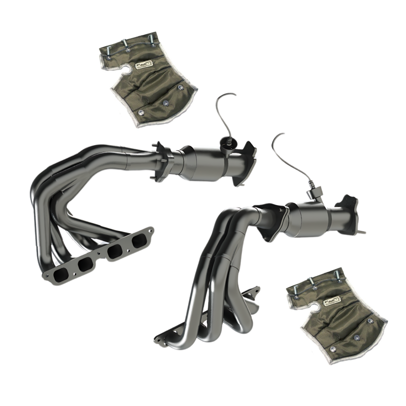 Kooks 22+ Chevrolet C8 Corvette Z06 LT6 SS Tri-Y Headers w/ GREEN Cats w/ Heat Blankets - 2181HY30B
