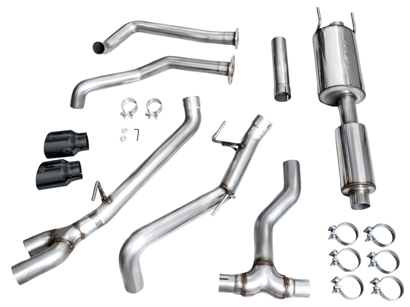 AWE Tuning 0FG Exhaust for 3rd Gen Toyota Tundra - Dual Diamond Black Tips - 3015-33063