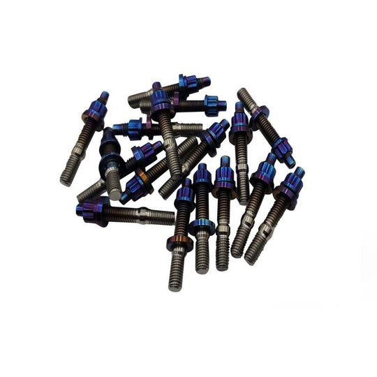 BLOX Racing Xtreme Titanium Intake/Exhaust Manifold Studs Burnt 55mm 9-Piece Kit - BXFL-00308-9-TI-B