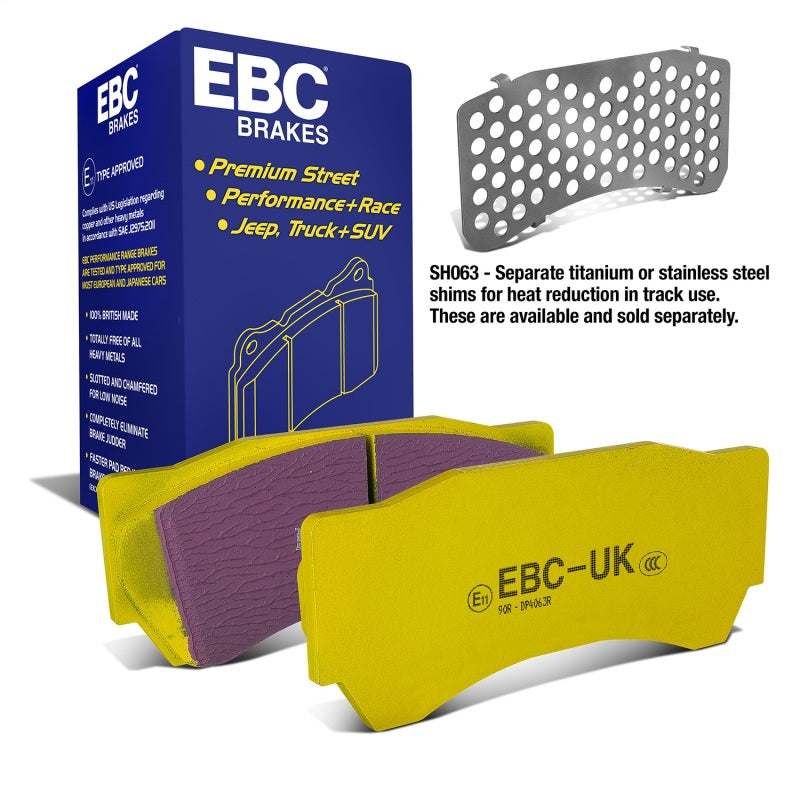 EBC 04-05 Mitsubishi Lancer Evo 8 2.0T (FQ400 w/Alcon Caliper) Yellowstuff Front Brake Pads - DP4063R
