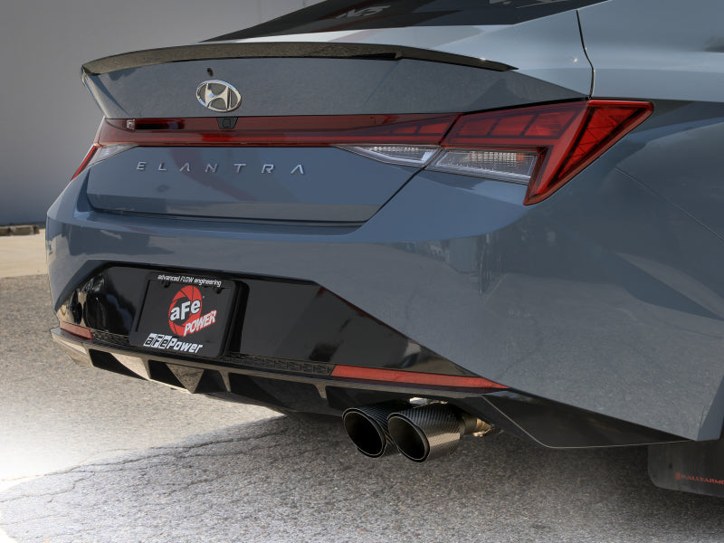 aFe Takeda Axle-Back Exhaust System Hyundai Elantra N Line 21-25 L4-1.6L- Carbon Fiber Tip - 49-37045-C