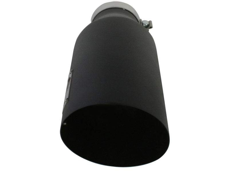 aFe MACHForce XP Exhausts Tips SS-304 EXH Tip 4In x 7Out x 18L Bolt-On (blk) - 49-92023-B