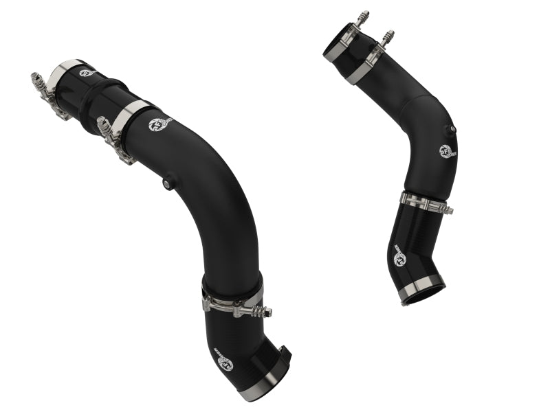 aFe BladeRunner 3in & 3-1/2in AL Hot and Cold Charge Pipe Kit Black RAM Diesel Trucks 25-26 L6-6.7L - 46-20814-B