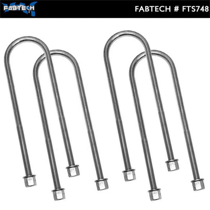 Fabtech Round U-Bolt Kit - 9/16-18 x 15.00 x 4.00 - FTS748