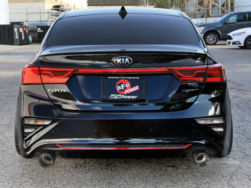 aFe Takeda 20-21 Kia Forte GT 1.6L (t) 3in to 2.5in SS Axle-Back Exhaust System w/ Carbon Fiber Tips - 49-37037-C