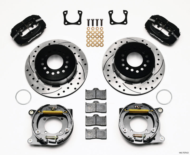 Wilwood Forged Dynalite P/S Park Brake Kit Drilled Chevy 12 Bolt-Spec 3.15in Bearing - 140-7578-D