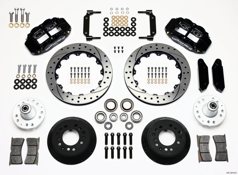Wilwood Narrow Superlite 6R Front Hub Kit 12.88in Drilled 1968-1969 Mustang Disc Spindle - 140-10219-D