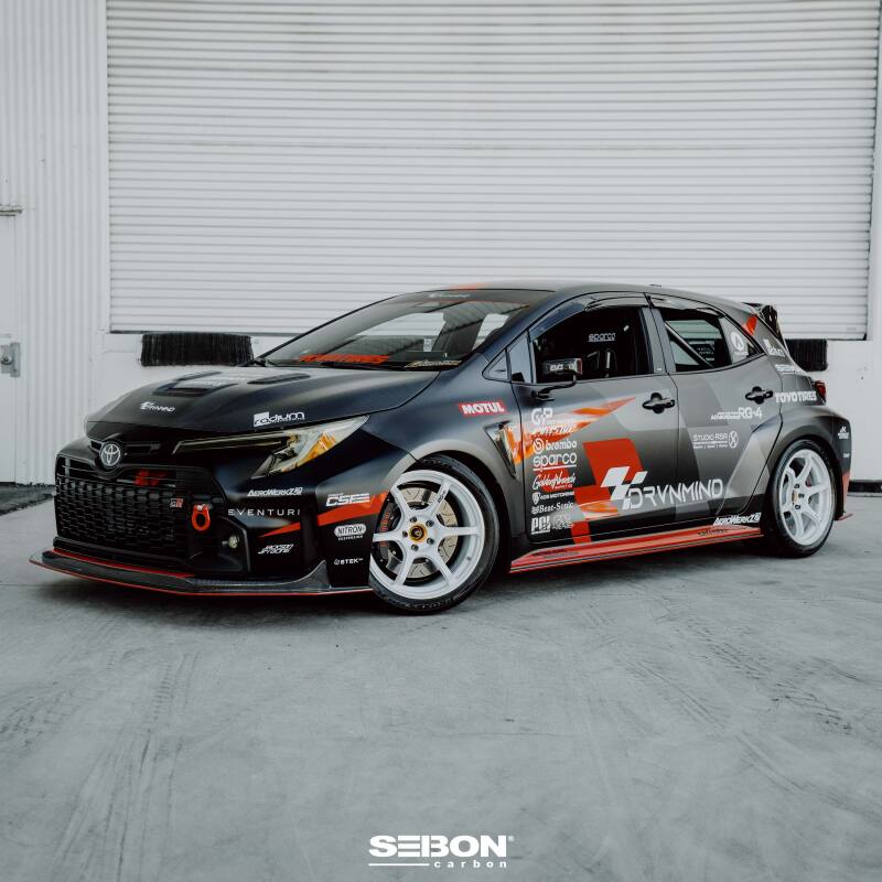 Seibon 2023 Toyota GR Corolla VS-Style Double-Sided Carbon Hood - Gloss Finish - HD23TYGRCOR-VS-DS
