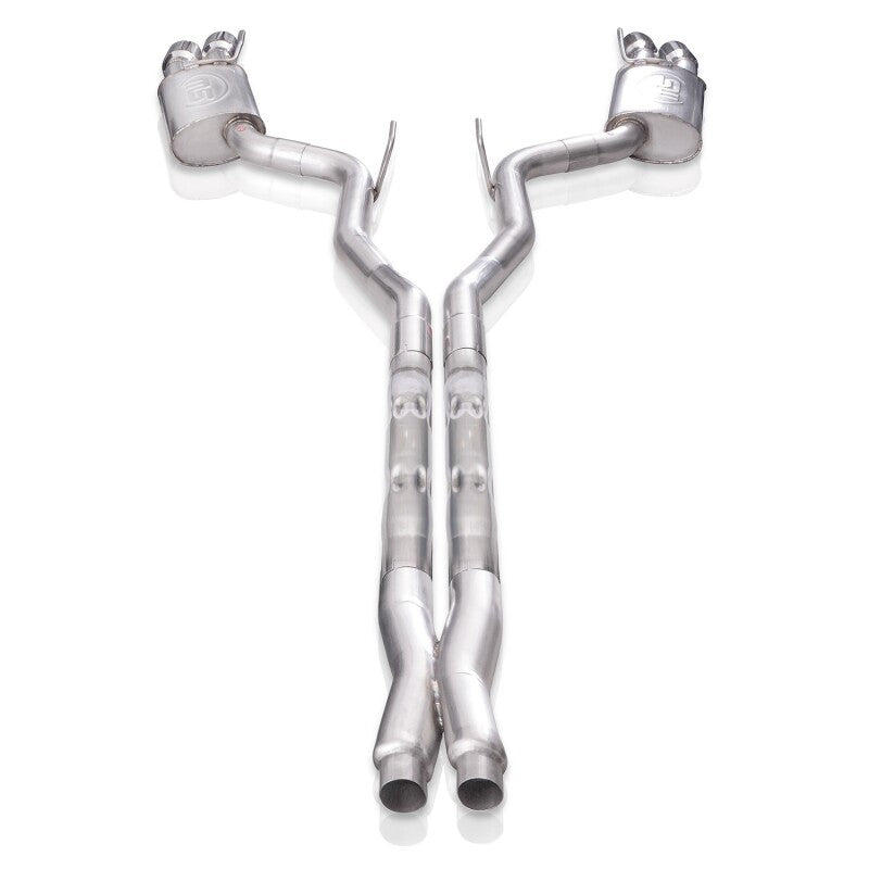 Stainless Works 18-21 Ford Mustang GT 3in Legend Series Catback X-Pipe w/Quad Tips w/o Active Valves - M18CBXFCL