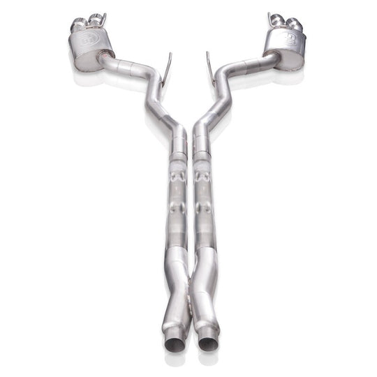 Stainless Works 18-21 Ford Mustang GT 3in Legend Series Catback X-Pipe w/Quad Tips w/o Active Valves - M18CBXFCL