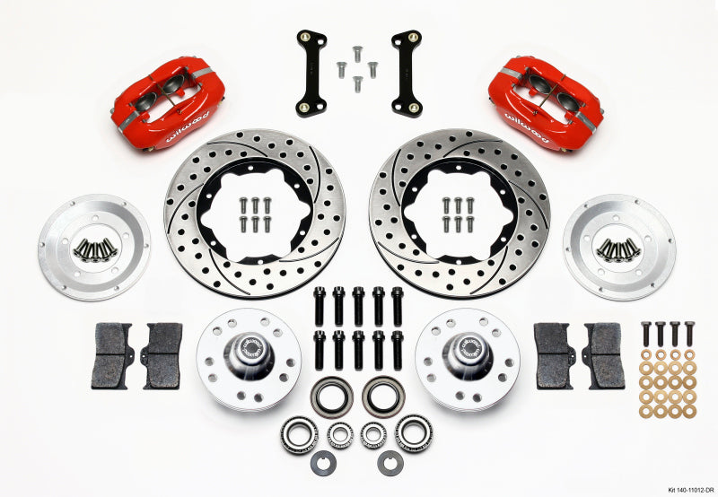 Wilwood Forged Dynalite Front Kit 11.00in Drilled Red 82-92 Camaro//Firebird - 140-11012-DR