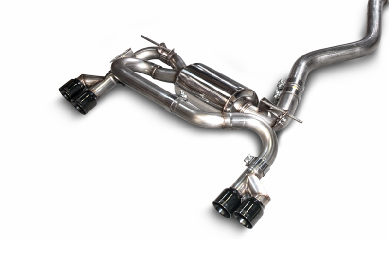 AWE Tuning BMW F3X N20/N26 328i/428i Touring Edition Exhaust Quad Outlet - 80mm Diamond Black Tips - 3010-43036