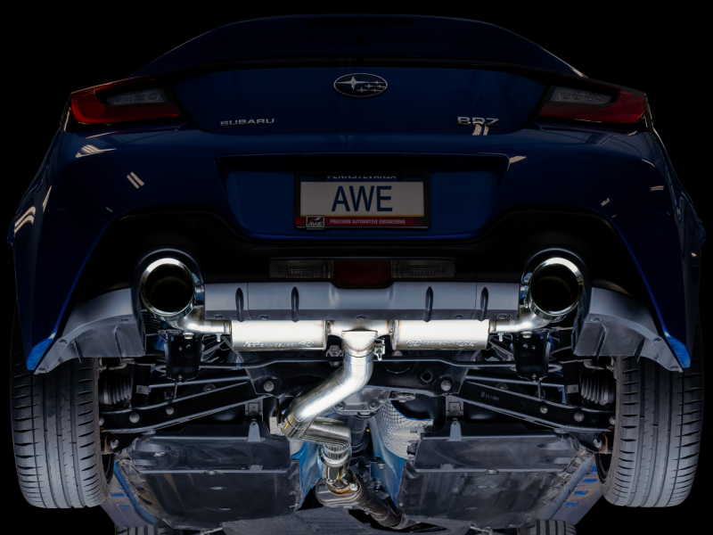 AWE Tuning Subaru BRZ/ Toyota GR86/ Toyota 86 Touring Edition Cat-Back Exhaust- Chrome Silver Tips - 3015-32486