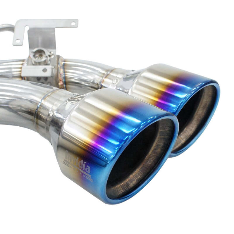 Invidia 2022+ Volkswagen Golf R MK8 76mm R400 Valved Cat Back Exhaust Rolled TI Tips - HS22GFR8GV4RT