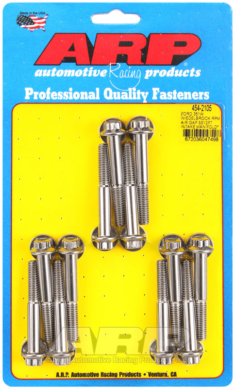 ARP Ford 351W w/Edelbrock RPM air gap 12pt intake manifold bolt kit - 454-2105